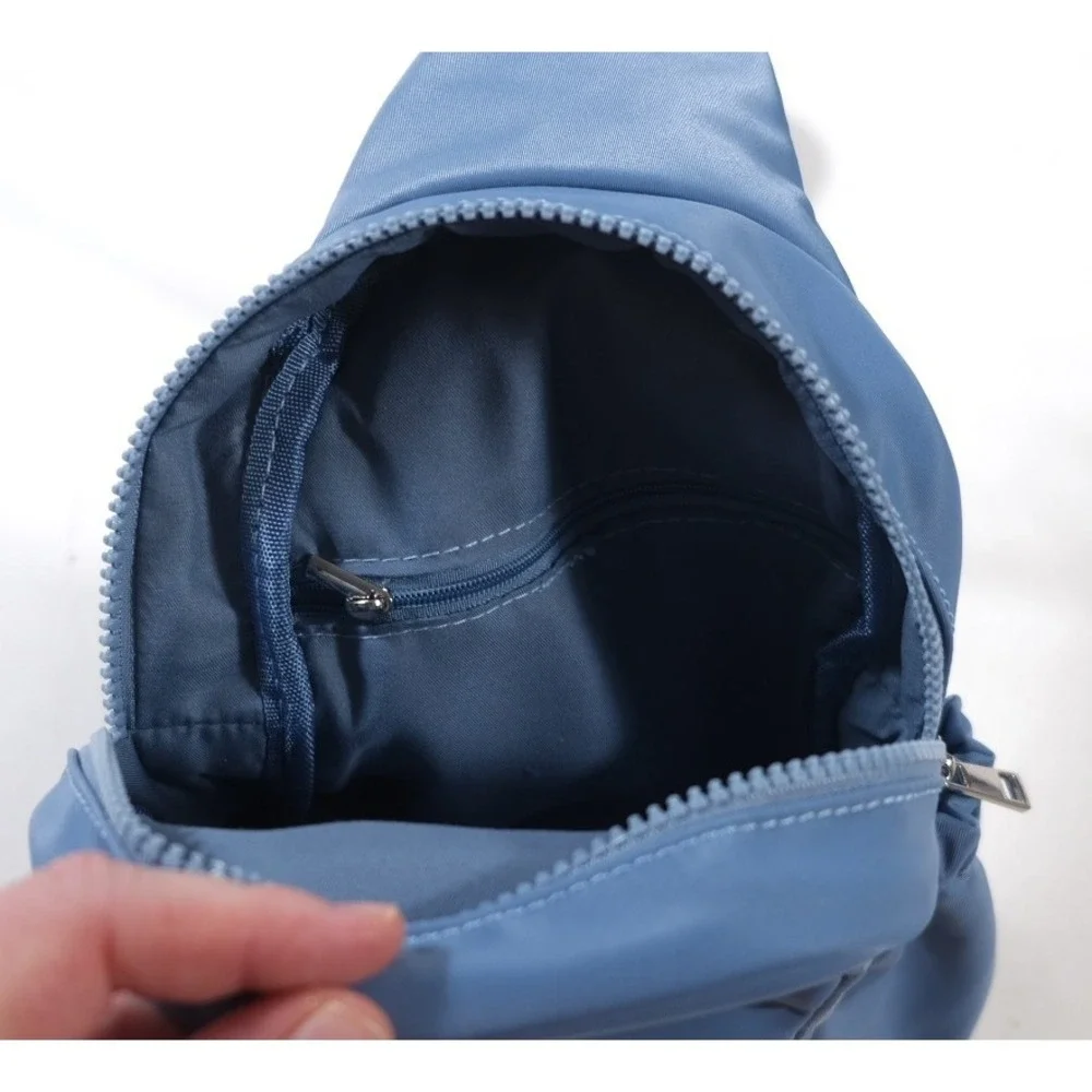 Malibu Skye Crossbody Bag Womens OS Blue Casey Nylon Sling Triple Entry Pocket